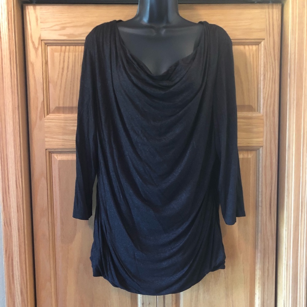 Maurices Metallic and drape neck blouse xxl